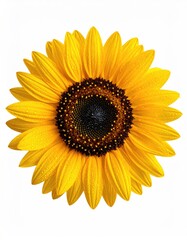 Bright sunflower bloom isolated