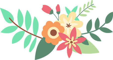 Colorful floral bouquet vector