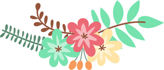 Colorful floral bouquet vector