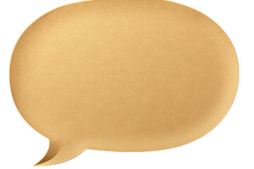 Text Bubble with Transparent Background in Golden Yellow Color