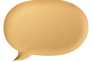 Text Bubble with Transparent Background in Golden Yellow Color