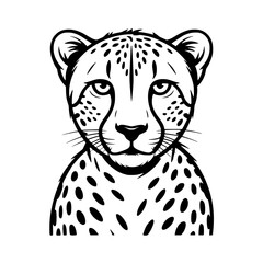 Vector art of cheetah face illustration