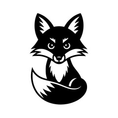 Vector art of black fox illustration