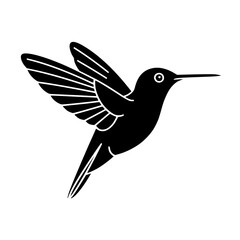 Vector art of black hummingbird