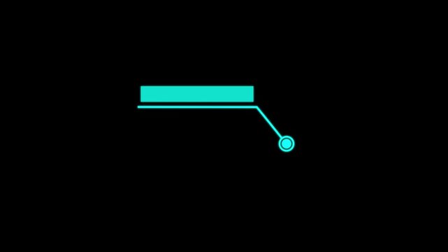 Hud callout rectangle text box animation, scoreboard, modern technologies. Digital download progress or status bar of the digital interface head-up display.4k video