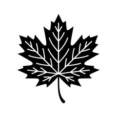 Vector art of black maple leaf silhouette