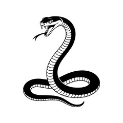 Vector art of black cobra snake