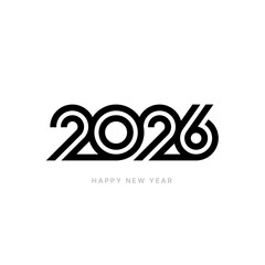 2026 typography logo design concept. 2026 number design for New Year. Sign for postcard, poster or banner. 