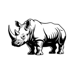Vector art of rhinoceros illustration