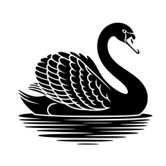 Vector art of black swan illustration on