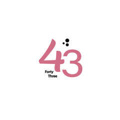 43, Text, year, Word, Sign, Letter, Symbol, Vector, Design