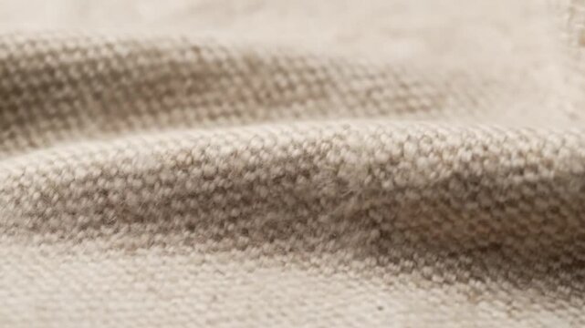 Close up of a Soft, Beige Knitted Fabric with Intricate Texture and Fibers