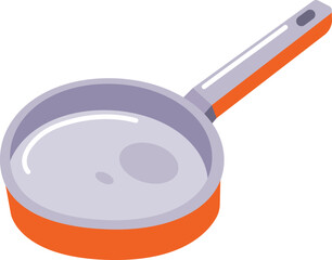  Isometric Frying Pan Skillet Lilac Kitchen Cookware Utensil Flat Design Vector Isolated