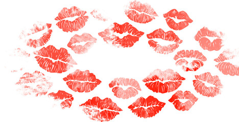 red lips on white background
