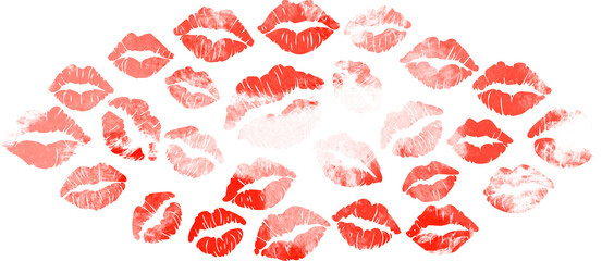 red lips on white background