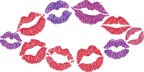 colorful lips print 
