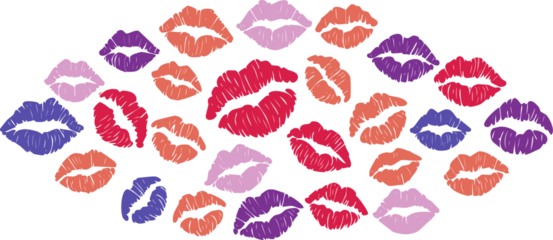 colorful lips print