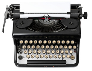Minimalist Vintage Typewriter with Clean Background