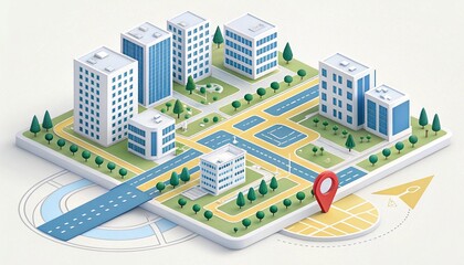 city map with pointer