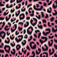Stylish pink leopard animal fur texture featuring exotic skin pattern, excellent for fashion textiles, wallpaper, and camouflage.