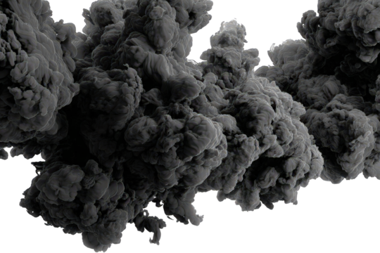 Abstract Dark Swirls Cloud Formation On Transparent Background Evoking Mystery and Texture