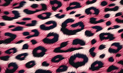 Pink leopard animal fur texture illustration with exotic pattern, perfect for textile creativity, wallpaper, and camouflage background.
