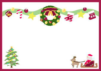 Fototapeta premium かわいいクリスマスフレーム素材