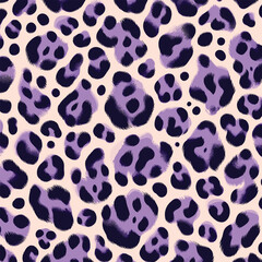 Modern purple leopard print texture background with animal skin design ideal for creative textiles, wallpaper design, stylish decor, and fashion accessories.