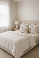 Clean White Modern Hotel Style Bedroom