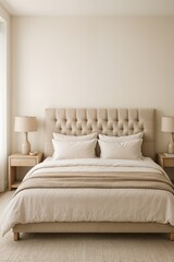 Classic White Tufted Bedroom Interior