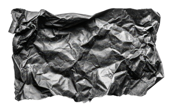 Wrinkled Black Paper with Sparkling Texture Isolated on Transparent Background - Powered by Adobe