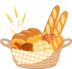 バスケットに盛られた食べ物