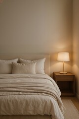 Soft Beige Neutral Toned Bedroom Interior