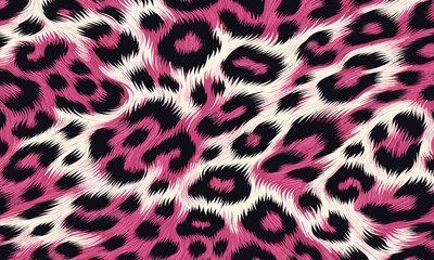 Modern pink leopard fur background design with animal skin texture, excellent for fashion fabric, wallpaper, and camouflage.