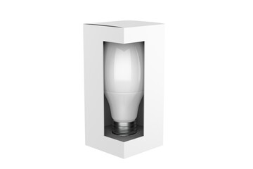 LED Bulb with Box Mockup for Branding and Identity &ndash; 3D Illustration