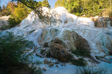 Naklejka premium Hot springs at Bagni San Filippo, town in the province of Siena, Italy 