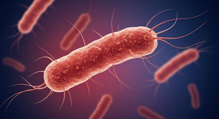 Detailed microscopic view of vibrant bacteria cells for medical research and science education, showcasing microbiology and infectious diseases in a close-up study