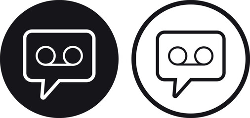 Voice message icon set in two styles . Voice mail icon . Vector illustration