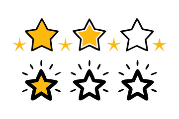 Set of six star icons