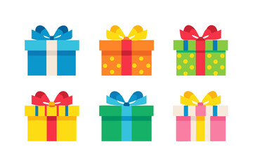 Set of colorful gift boxes