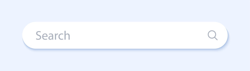 Search bar magnifying web element with shadow, vector illustration