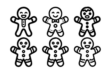 Collection of gingerbread man cookies