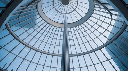 Looking Up Through A Glass Dome Atrium ceiling architecture.