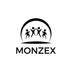 MONZEX Logo Group of People Under an Arch