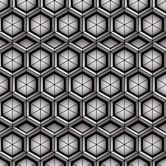 3D Futuristic Hexagon Wall Pattern – Seamless Geometric Design