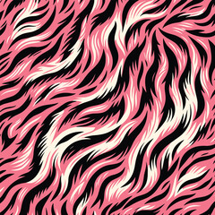 Abstract pink tiger animal striped skin texture background pattern stylish illustration, suitable for wallpapers, textiles, trendy fashion, and decoration.