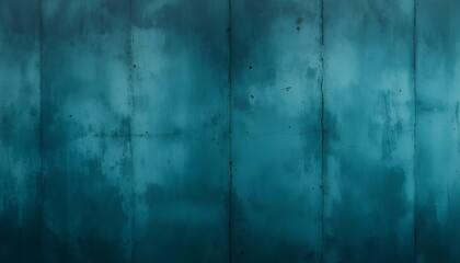 Obraz premium Dark Blue Green Teal Grunge Abstract Concrete Wall Texture Panoramic Background for Modern Design