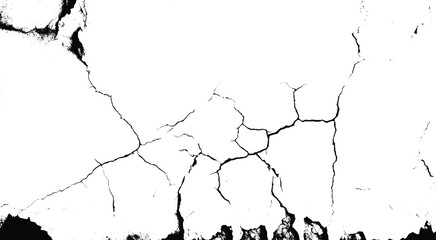 A textured background featuring a pattern of black cracks on a white surface, creating a striking contrast. Ideal for use in design and artistic projects. Vector