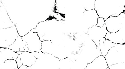 A textured background featuring a pattern of black cracks on a white surface, creating a striking contrast. Ideal for use in design and artistic projects. Vector © Just Choice
