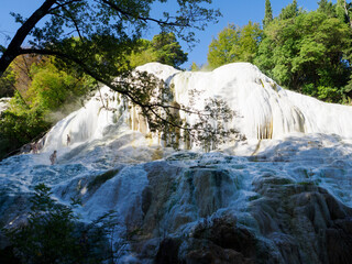 Naklejka premium Hot springs at Bagni San Filippo, town in the province of Siena, Italy 